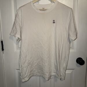 Psycho Bunny Men’s White Pima Cotton Tee Logo Size 6 L Large Short Sleeve